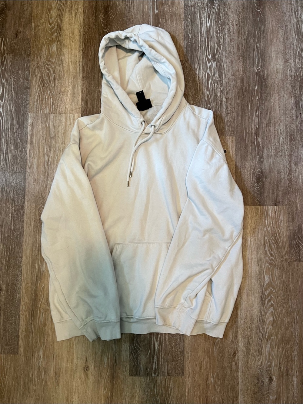 H&M Cream Pullover Hoodie with Drawstring